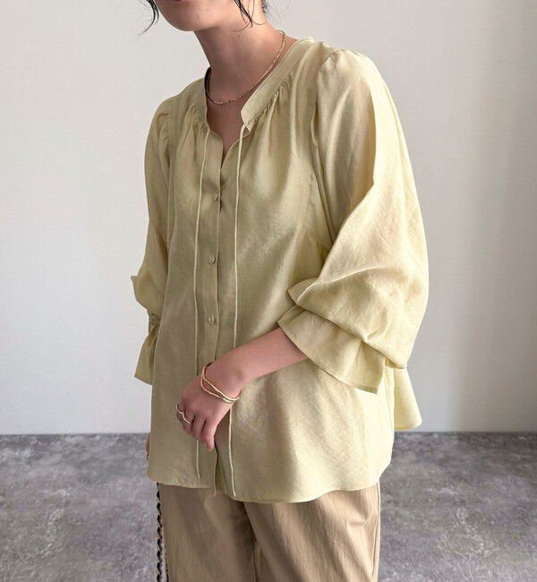 fredy emue「シャイニーシアー2WAYギャザーブラウス」|シャツ・ブラウス|