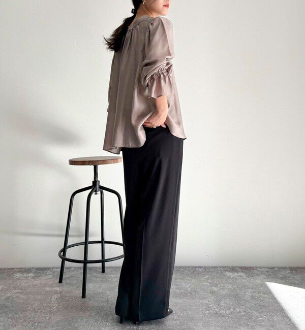 fredy emue「シャイニーシアー2WAYギャザーブラウス」|シャツ・ブラウス|