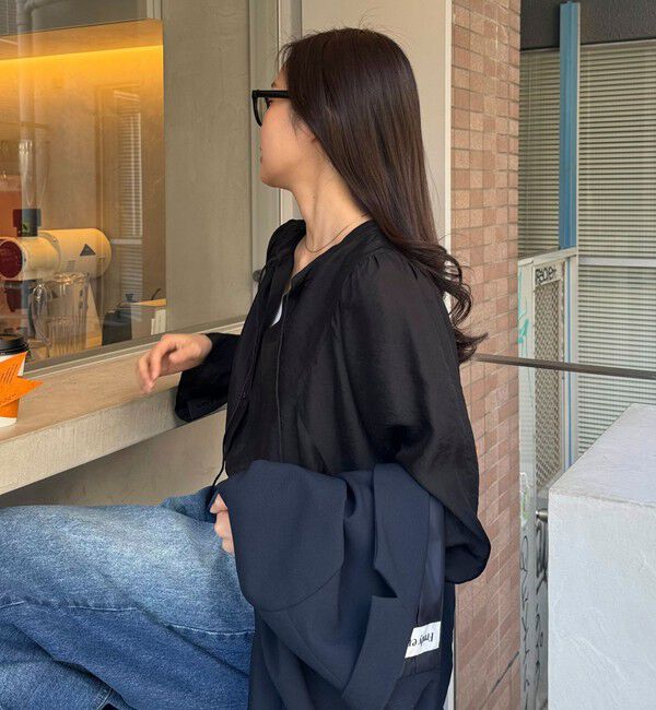 fredy emue「シャイニーシアー2WAYギャザーブラウス」|シャツ・ブラウス|