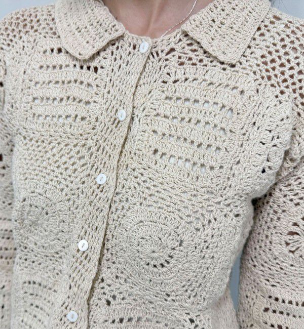 fredy emue「MADE INDIA クロシェ編みカーディガン」|カーディガン|