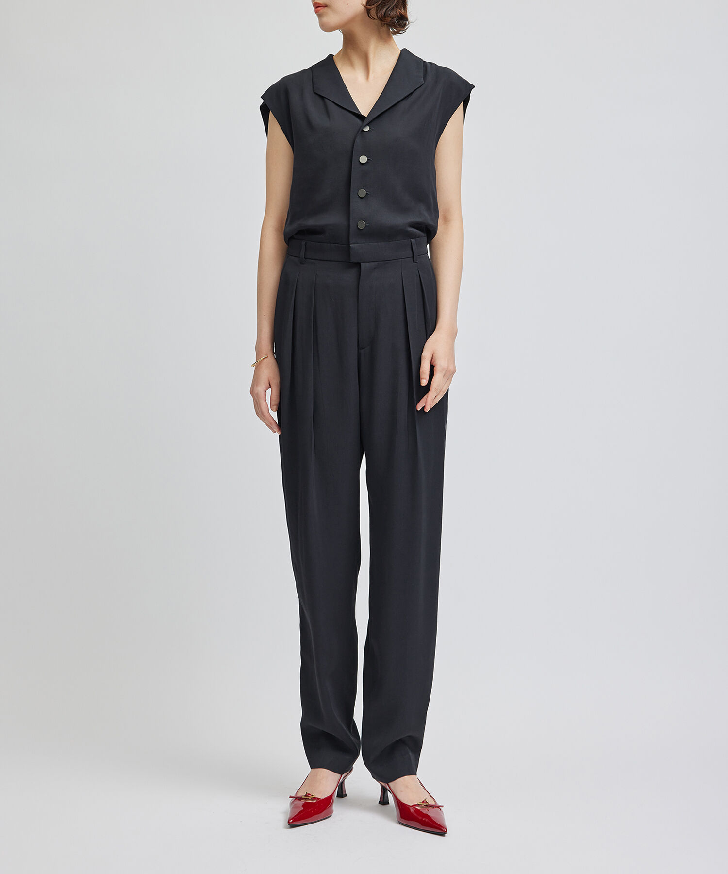 ROPE「シルクレーヨンコンビネゾン」|オールインワン|ネイビー(40)