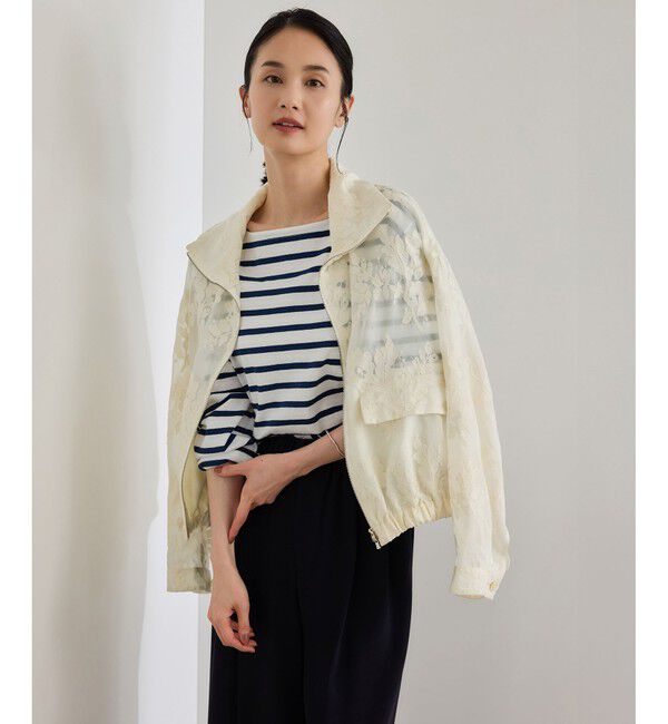 ROPE「フラワーエンブロイダリーライトブルゾン/セットアップ対応」|ブルゾン・スタジャン|