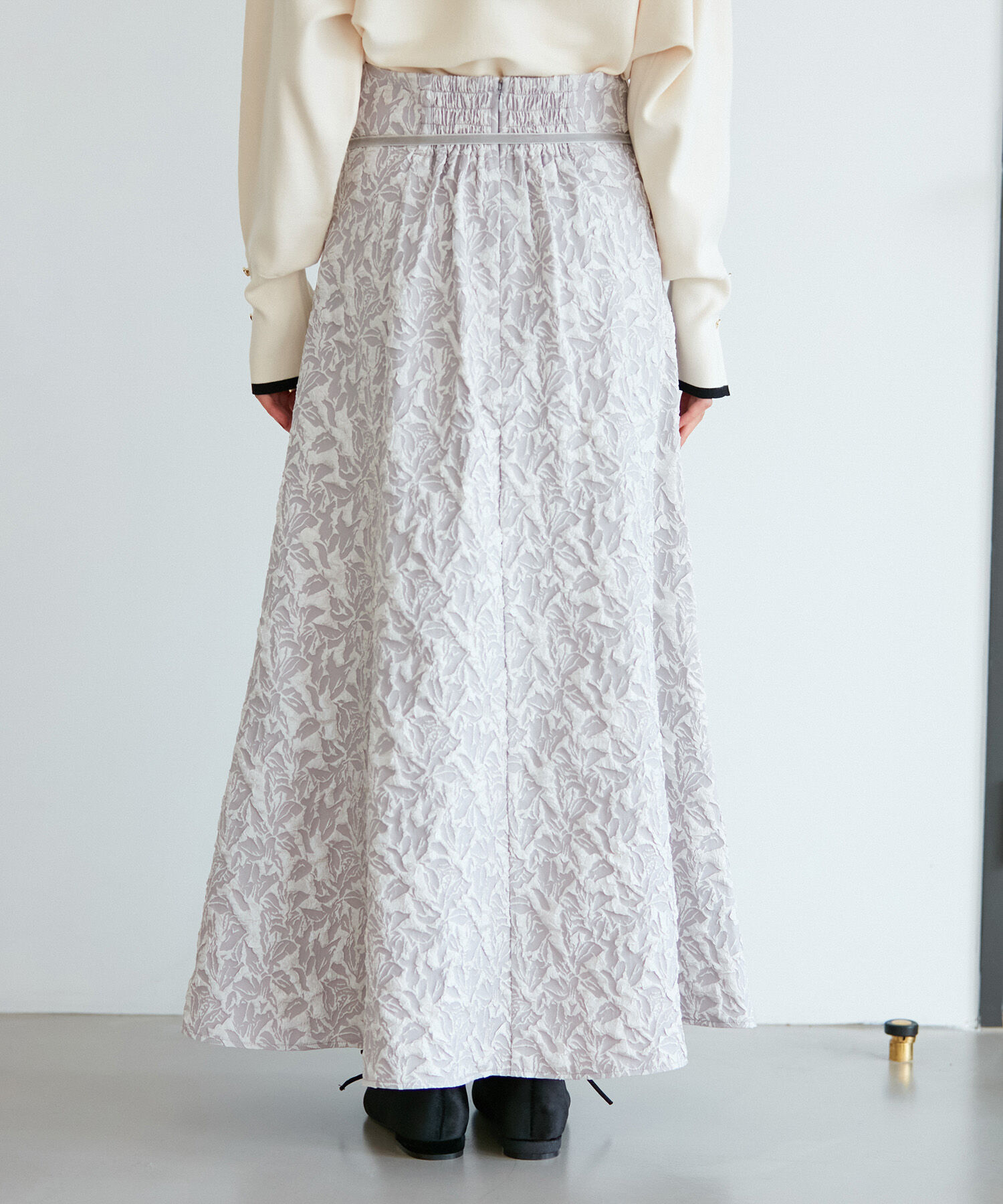 VIS「【洗える】ジャガードナローフレアスカート」|スカート|