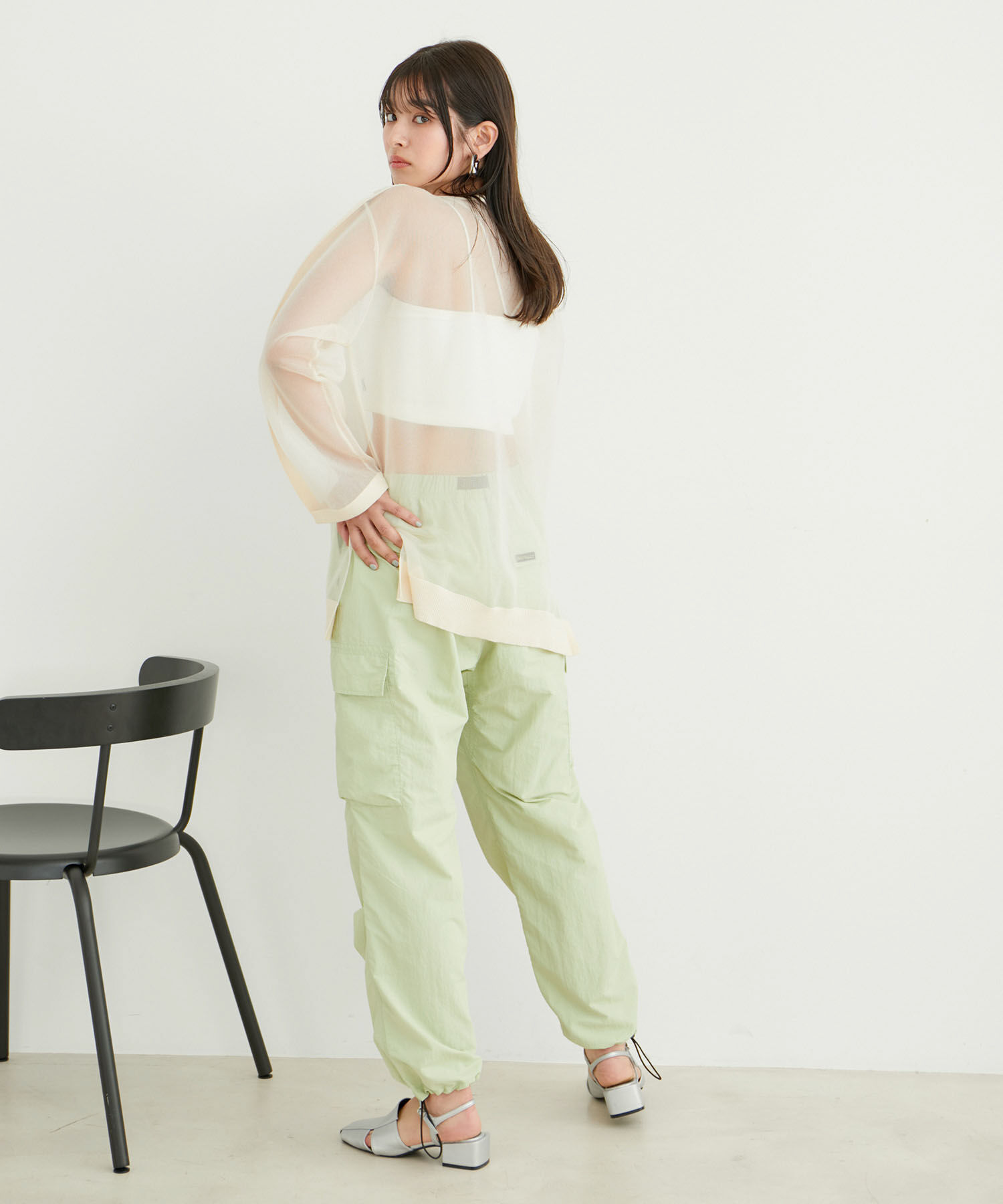 VIS「ショルダーラインシアーニットプルオーバー」|シャツ・ブラウス|