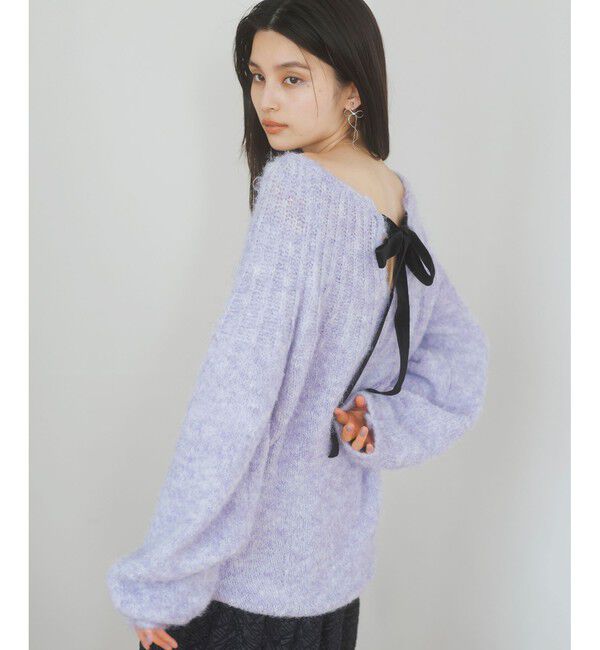 VIS「バックリボンHUGニット」|ニット・セーター|パープル系