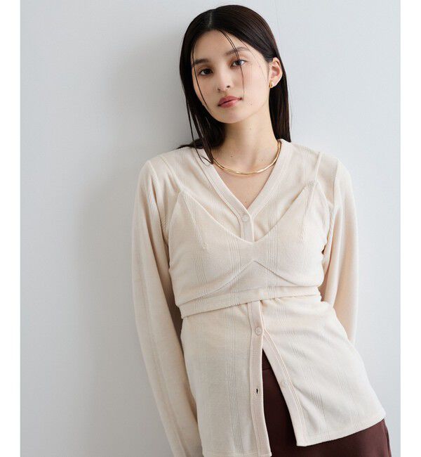 VIS「【Miller】VIS別注モデルベロアルームブラ【洗える】」|キャミソール|オフホワイト(15)