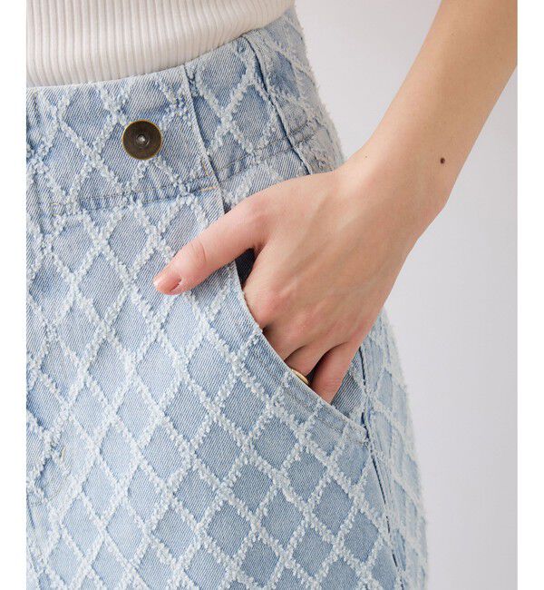 VIS「バックレースアップフレアデニムスカート/イージーケア」|スカート|