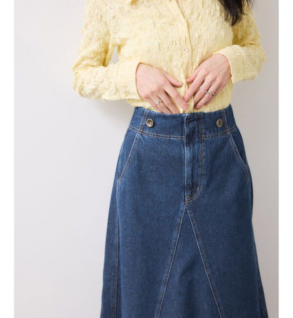 VIS「バックレースアップフレアデニムスカート/イージーケア」|スカート|
