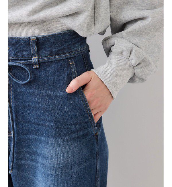 VIS「ワイドシルエットベルト付きデニム」|デニム|