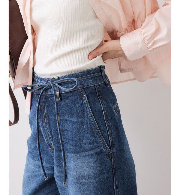 VIS「ワイドシルエットベルト付きデニム」|デニム|