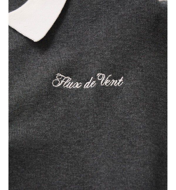 VIS「ワンポイント刺繍ポロニットプルオーバー」|ニット・セーター|