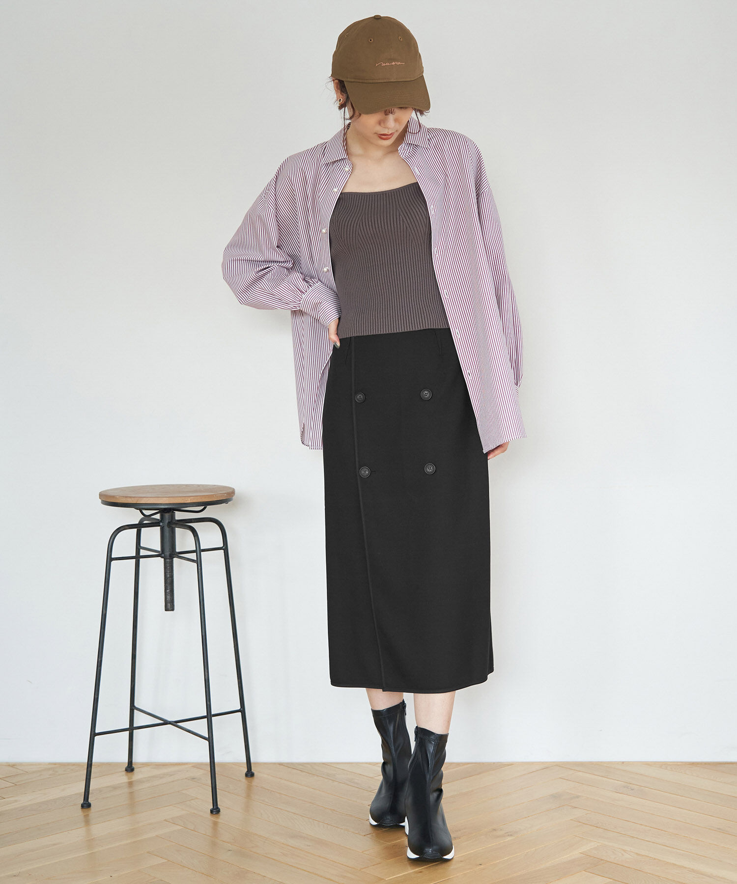 Rope&rsquo;Picnic「チェック＆無地リバーシブルスカート」|スカート|