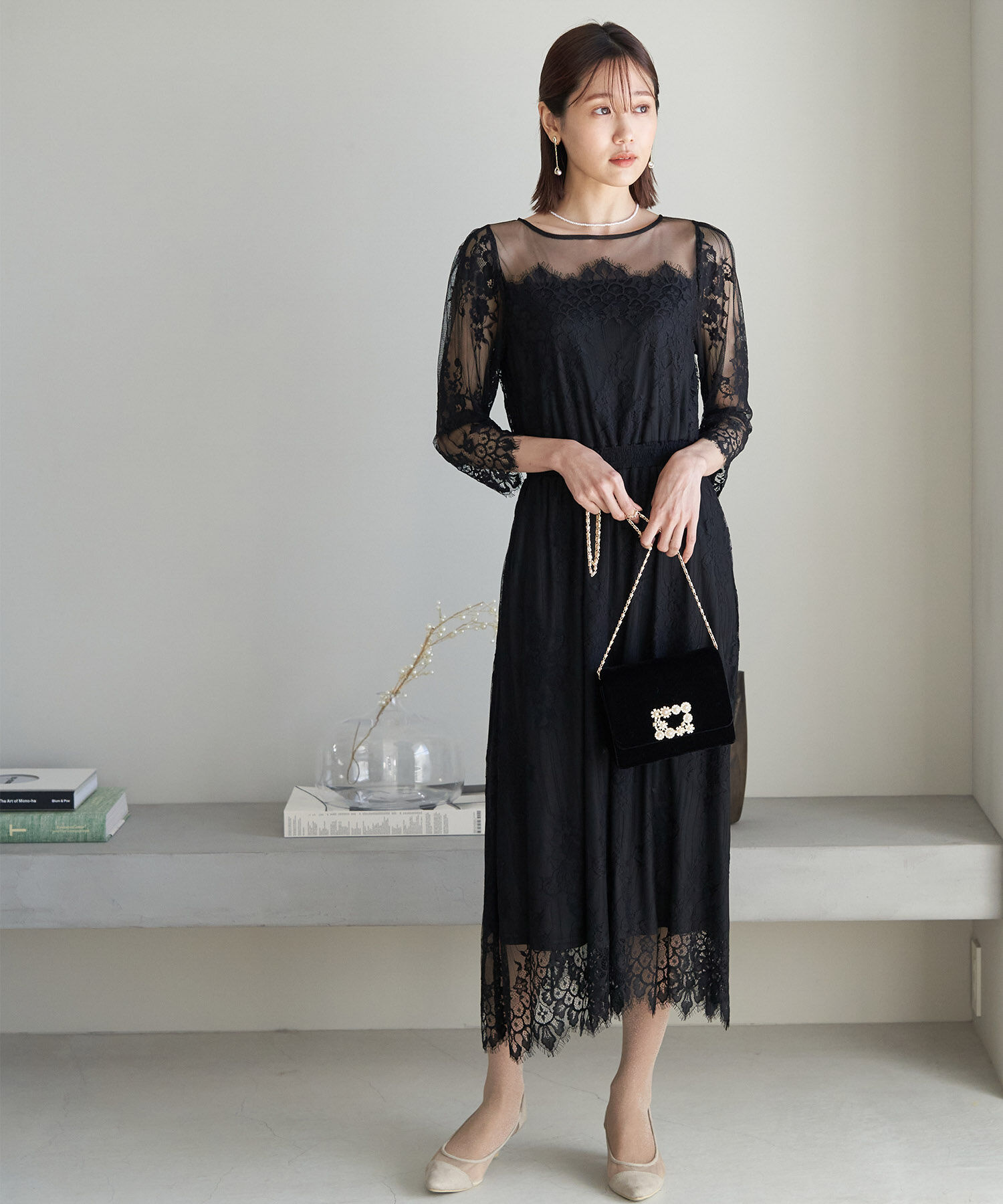 Rope&rsquo;Picnic「【Mon E&rsquo;toile/モンエトワール】【結婚式にも】レースDRESS」|ドレス|