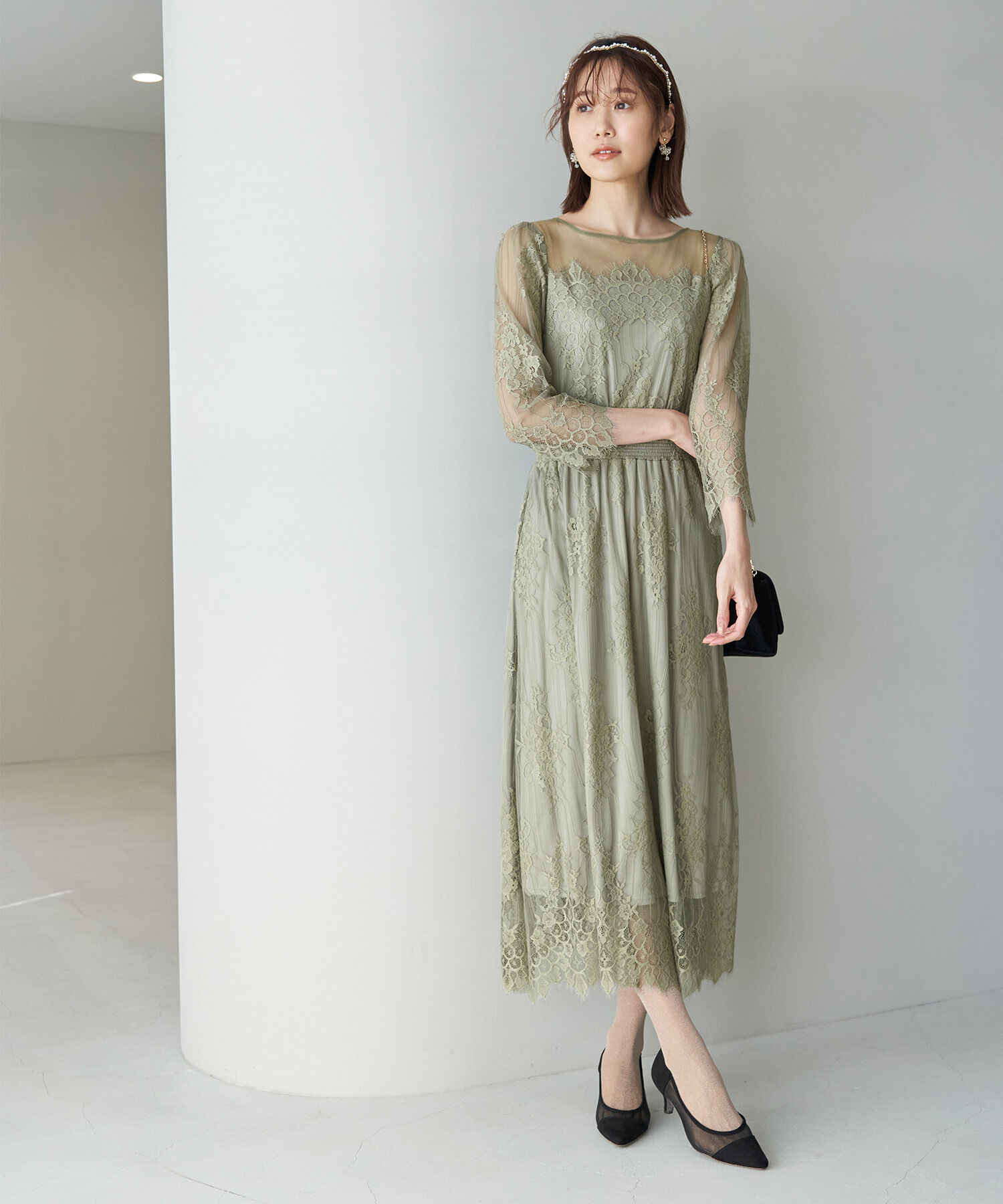 Rope&rsquo;Picnic「【Mon E&rsquo;toile/モンエトワール】【結婚式にも】レースDRESS」|ドレス|