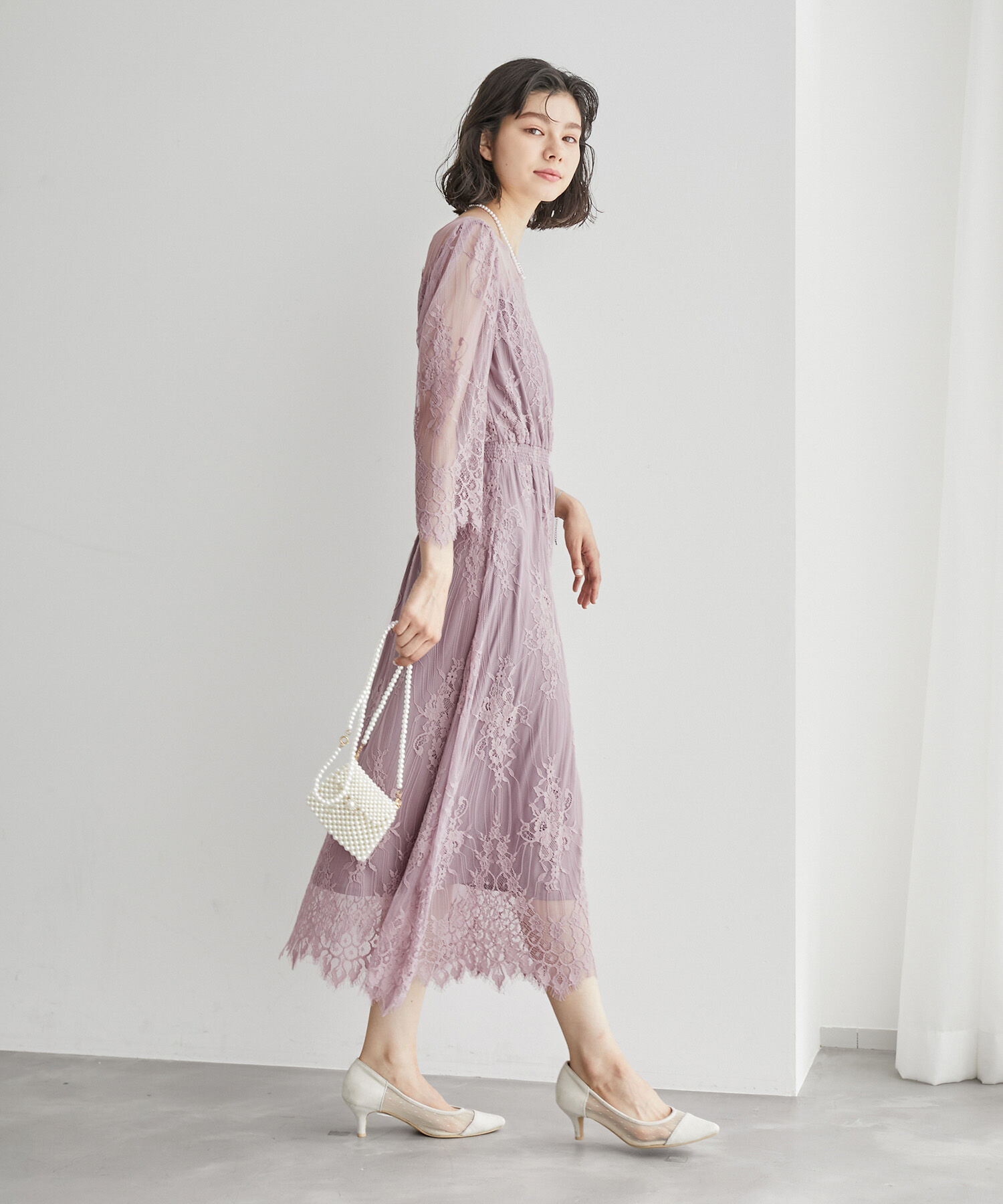 Rope&rsquo;Picnic「【Mon E&rsquo;toile/モンエトワール】【結婚式にも】レースDRESS」|ドレス|