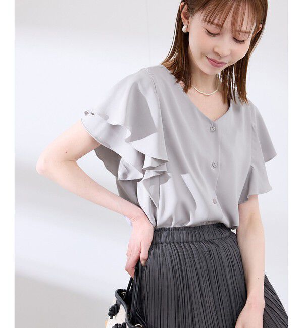 Rope&rsquo;Picnic「【WEB限定カラー】【UVケア・接触冷感・前後2WAY】フレアスリーブブラウス」|シャツ・ブラウス|