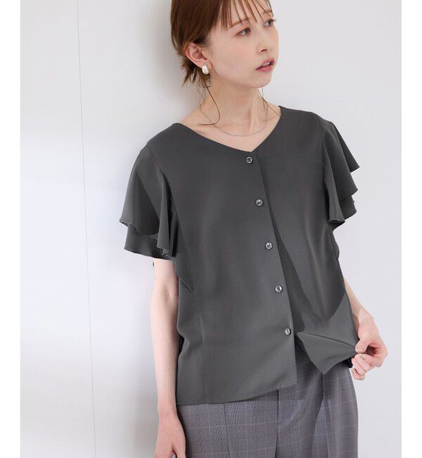 Rope&rsquo;Picnic「【WEB限定カラー】【UVケア・接触冷感・前後2WAY】フレアスリーブブラウス」|シャツ・ブラウス|