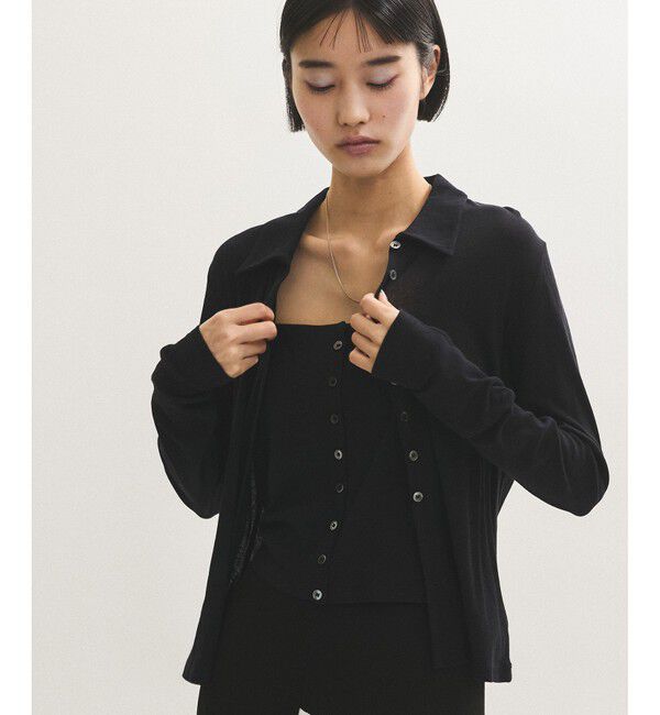 ADAM ET ROPE'「ベアキャミコンビカットソーカーディガン」|カーディガン|