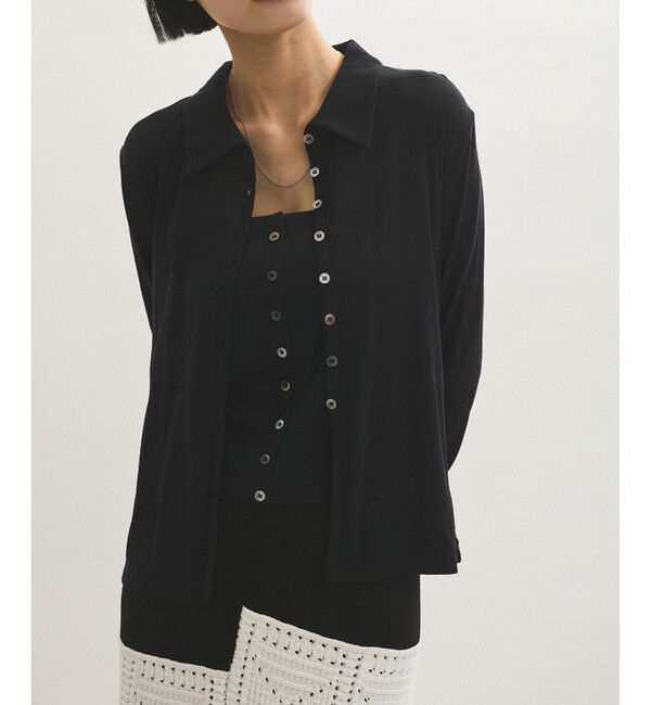 ADAM ET ROPE'「ベアキャミコンビカットソーカーディガン」|カーディガン|