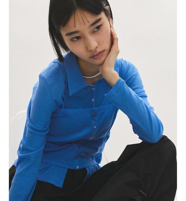 ADAM ET ROPE'「ベアキャミコンビカットソーカーディガン」|カーディガン|