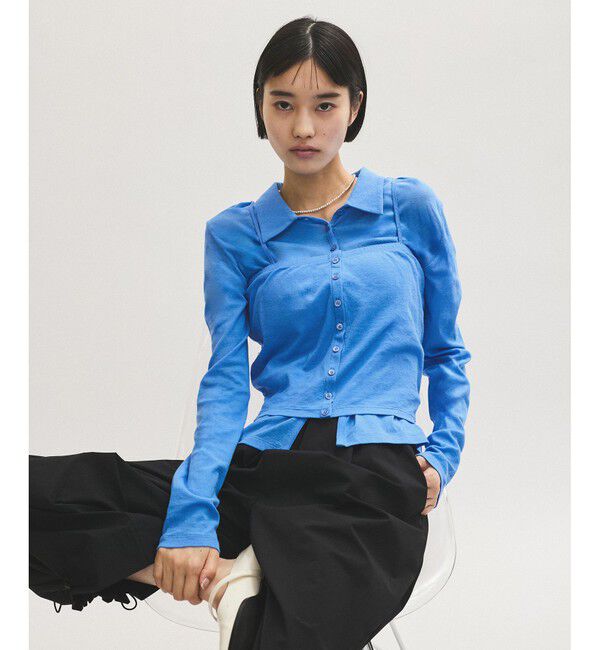 ADAM ET ROPE'「ベアキャミコンビカットソーカーディガン」|カーディガン|