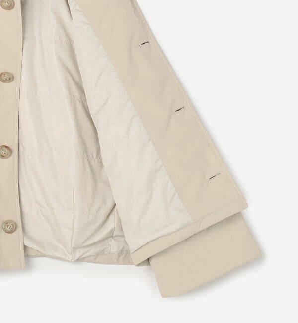 DANTON「DANTON | ピーチタフタ 中綿ノーカラージャケット WOMEN」|ブルゾン・スタジャン|