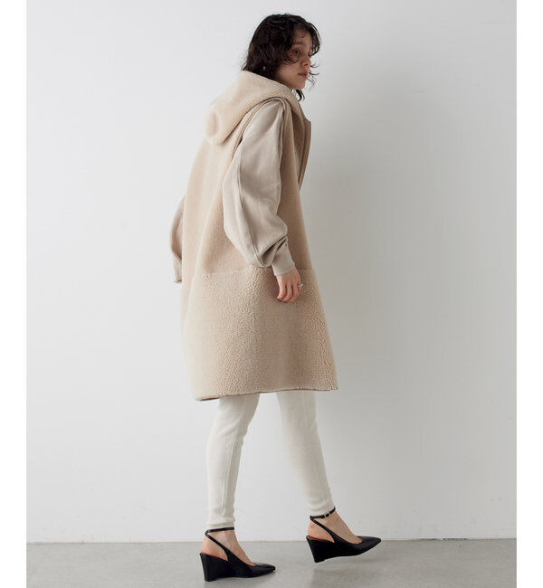 THE PAUSE「【THE PAUSE】ボアフードロングジレ」|ベスト・ジレ|