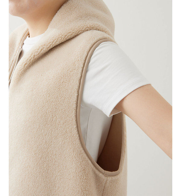 THE PAUSE「【THE PAUSE】ボアフードロングジレ」|ベスト・ジレ|