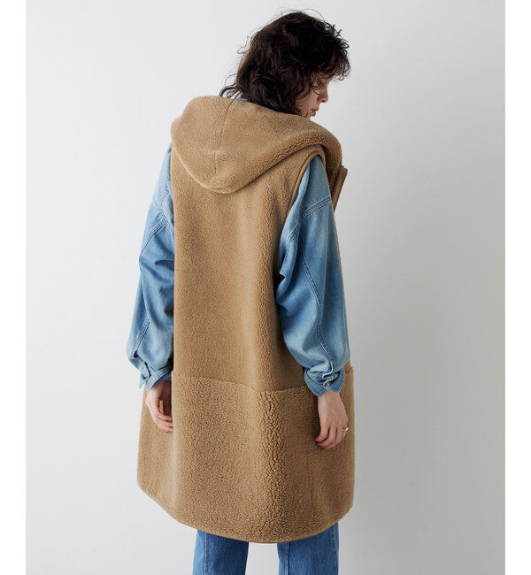 THE PAUSE「【THE PAUSE】ボアフードロングジレ」|ベスト・ジレ|