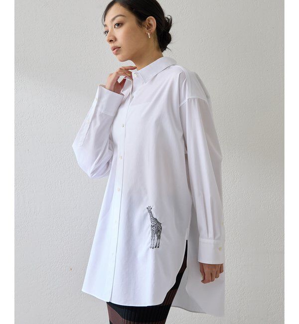  「＜一部カラー期間限定販売＞アニマル刺繍シャツ」|シャツ・ブラウス|