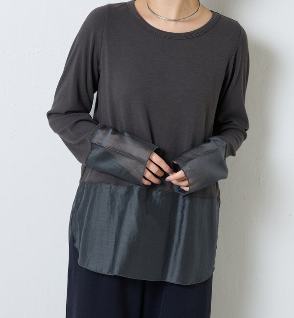  「 裾シアーロンT」|Tシャツ・カットソー|