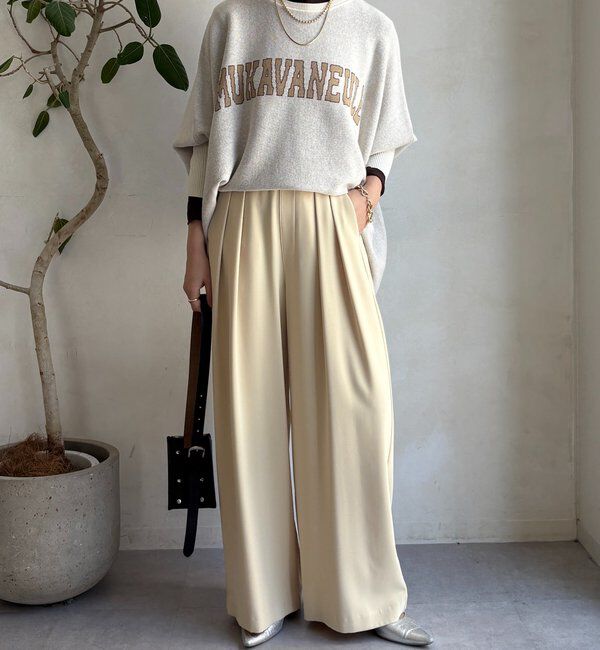  「【累計販売数3万枚突破/22色４サイズ展開！】タックワイドパンツ」|チノ|