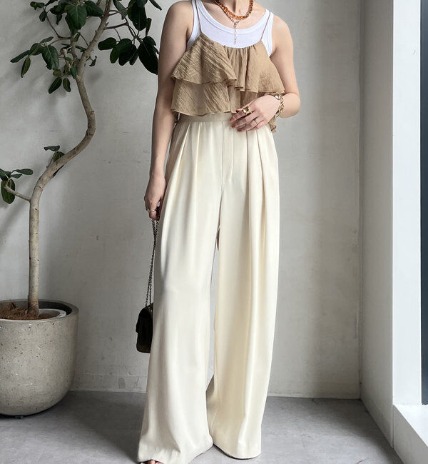  「【累計販売数3万枚突破/22色４サイズ展開！】タックワイドパンツ」|チノ|