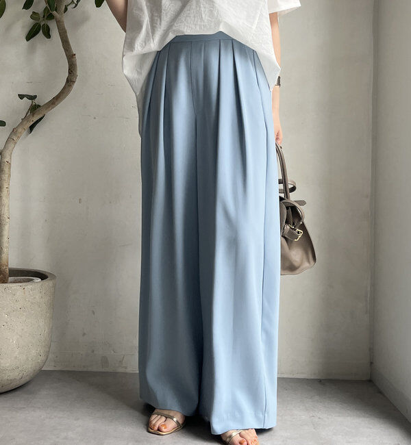  「【累計販売数3万枚突破/22色４サイズ展開！】タックワイドパンツ」|チノ|