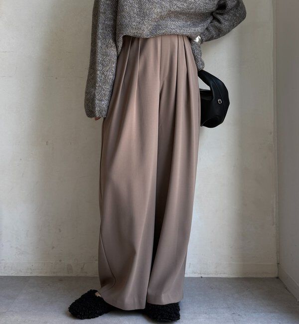  「【累計販売数3万枚突破/22色４サイズ展開！】タックワイドパンツ」|チノ|