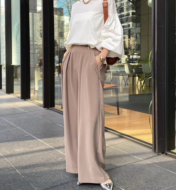  「【累計販売数3万枚突破/22色４サイズ展開！】タックワイドパンツ」|チノ|