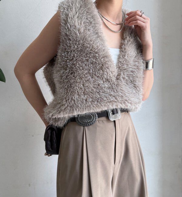  「サイドスナップフェイクカシミヤファープルオーバー」|ベスト・ジレ|