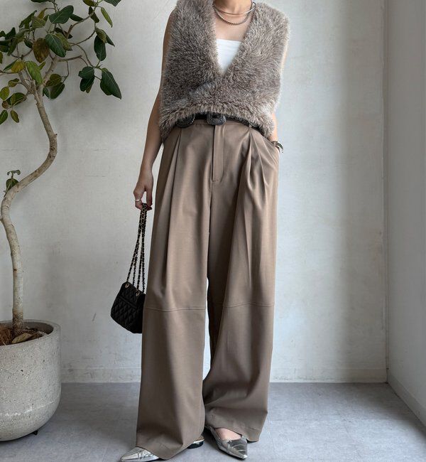  「サイドスナップフェイクカシミヤファープルオーバー」|ベスト・ジレ|