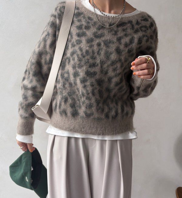  「レオパード柄起毛ニット」|ニット・セーター|