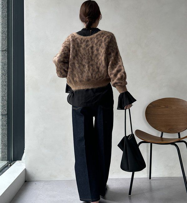  「レオパード柄起毛ニット」|ニット・セーター|