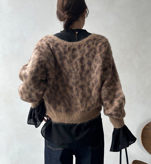  「レオパード柄起毛ニット」|ニット・セーター|
