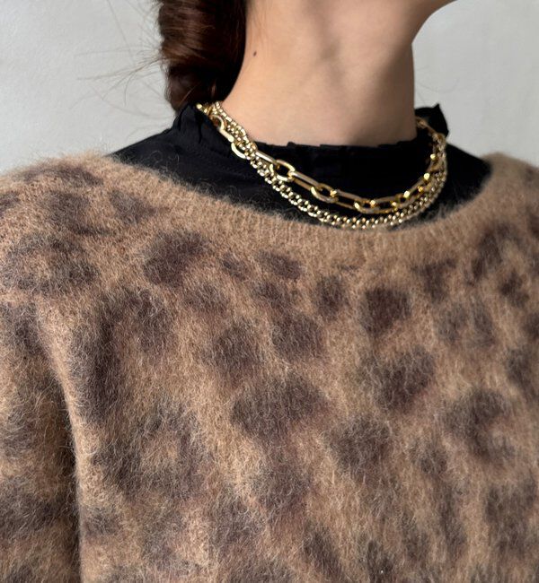  「レオパード柄起毛ニット」|ニット・セーター|