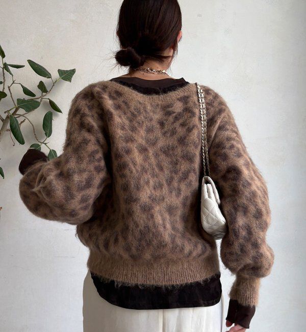  「レオパード柄起毛ニット」|ニット・セーター|