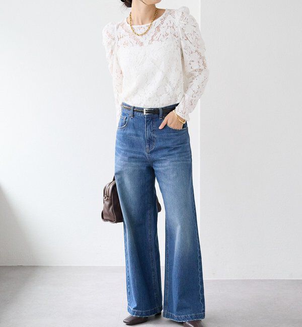  「【a Nice （ア ・ニース）】クラフトレースブラウス」|シャツ・ブラウス|