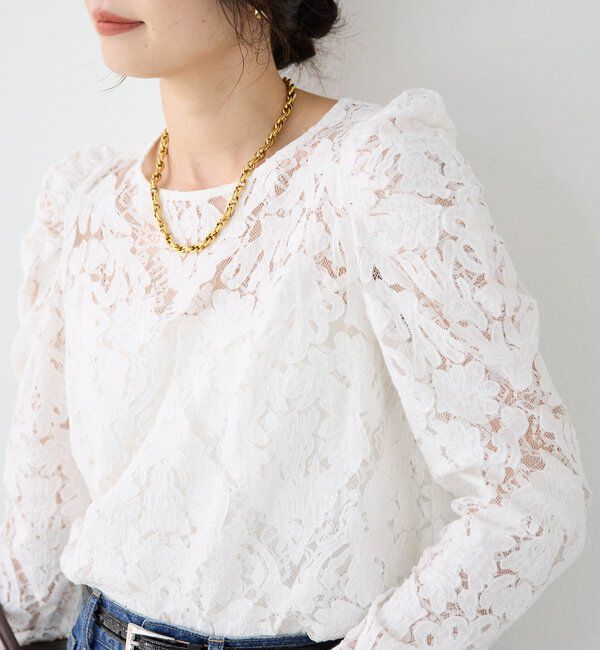  「【a Nice （ア ・ニース）】クラフトレースブラウス」|シャツ・ブラウス|