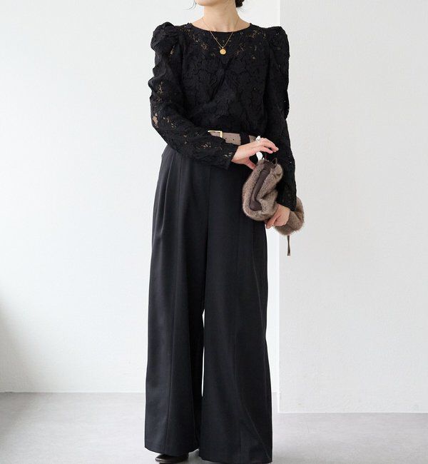  「【a Nice （ア ・ニース）】クラフトレースブラウス」|シャツ・ブラウス|