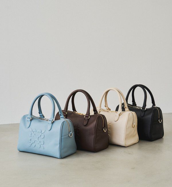  「《composition》レザー2WAYミニボストンバッグ」|ボストンバッグ|サックスブルー