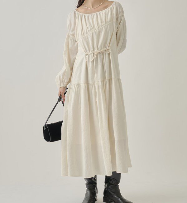  「ドロストティアードワンピース	」|ワンピース|