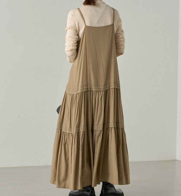  「【3サイズ展開】サテンティアードキャミワンピース」|ワンピース|