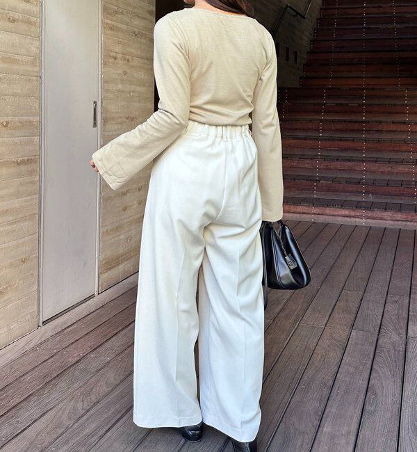  「ドレープアシメネックTシャツ」|Tシャツ・カットソー|